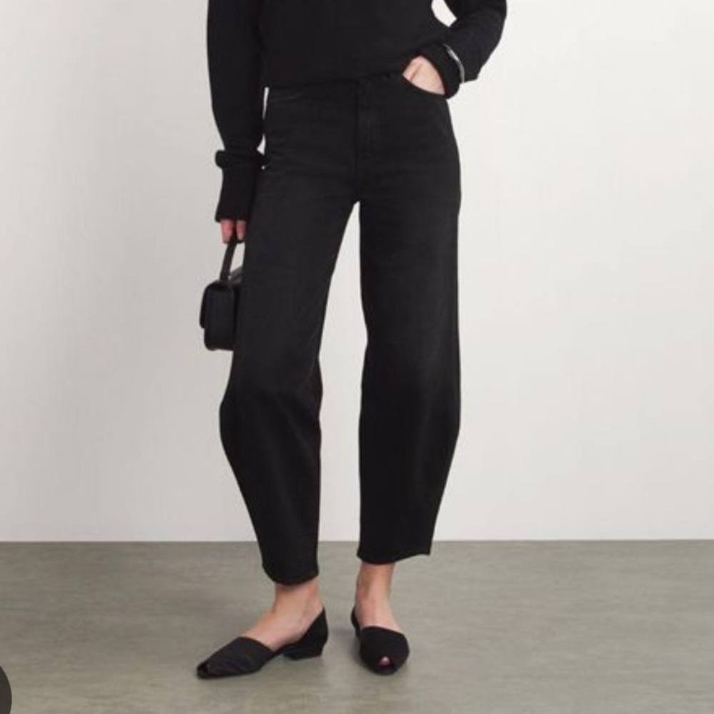 Toteme black barrel leg jeans